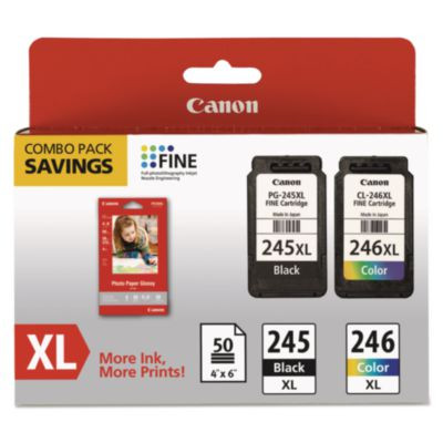 8278b005 (Pg-245Xl/Cl-246Xl) Ink/Paper Combo, 180/300 Page-Yield, Black/Tri-Color