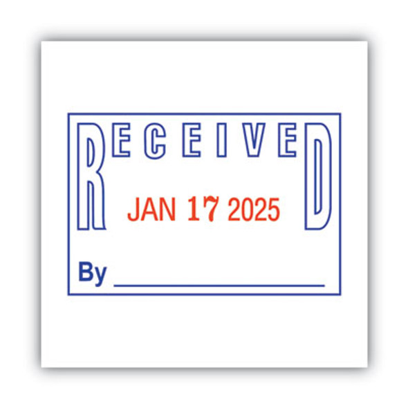 Model S 360 Two-Color Message Dater, 1.75 X 1, "Received", Self-Inking, Blue/Red