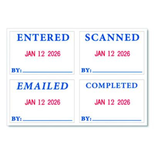 4 In 1 E-Message Dater, 0.94 X 1.75, Completed/Emailed/Entered/Scanned