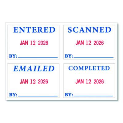 4 In 1 E-Message Dater, 0.94 X 1.75, Completed/Emailed/Entered/Scanned