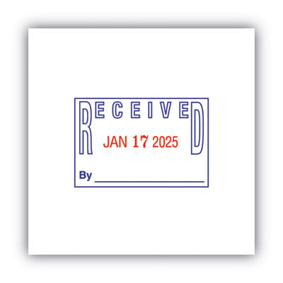 Self-Inking Heavy-Duty Line Dater, 1.25 x 1.83, Red/Blue