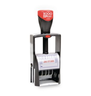 Self-Inking Heavy-Duty Line Dater, 1.25 x 1.83, Red/Blue
