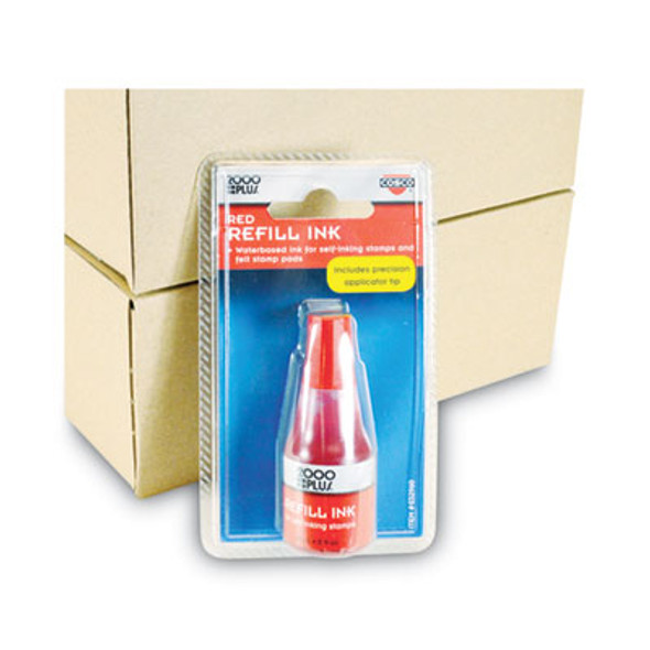 Self-Inking Refill Ink, 0.9 Oz. Bottle, Red