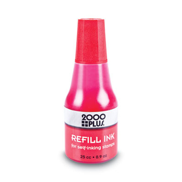 Self-Inking Refill Ink, 0.9 Oz. Bottle, Red