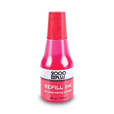 Self-Inking Refill Ink, 0.9 Oz. Bottle, Red