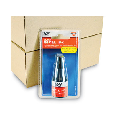 Self-Inking Refill Ink, 0.9 Oz. Bottle, Black