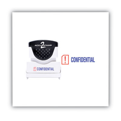 Pre-Inked Shutter Stamp, Red/Blue, Confidential, 1.63 x 0.5