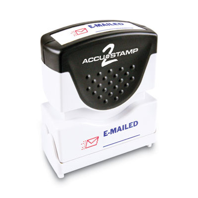 Pre-Inked Shutter Stamp, Red/Blue, Emailed, 1.63 x 0.5