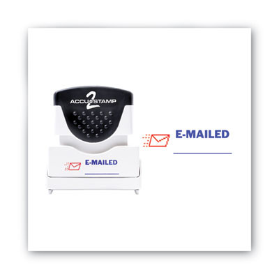 Pre-Inked Shutter Stamp, Red/Blue, Emailed, 1.63 x 0.5