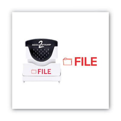 Pre-Inked Shutter Stamp, Red, File,.63 x 0.5
