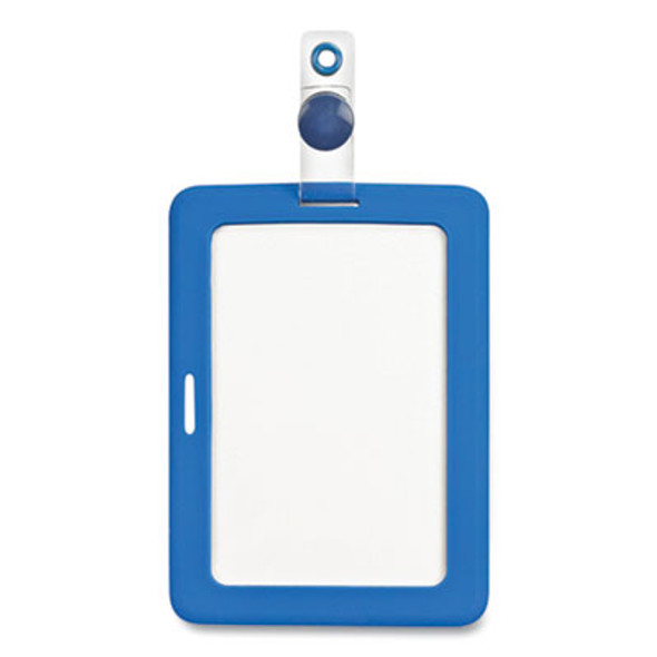 Myid Badge Holder, Vertical/Horizontal, 3 5/8 X 2 1/4, Blue, 1/Ea