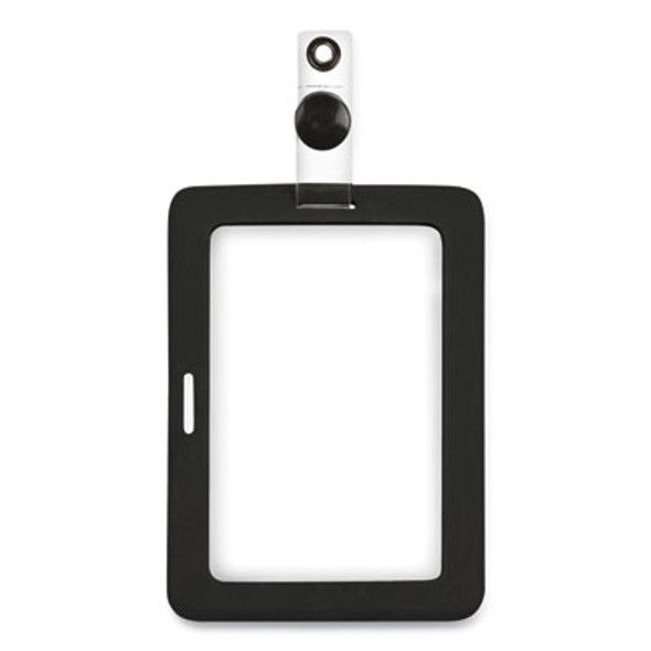 Myid Badge Holder, Vertical/Horizontal, 3 5/8 X 2 1/4, Black, 1/Ea