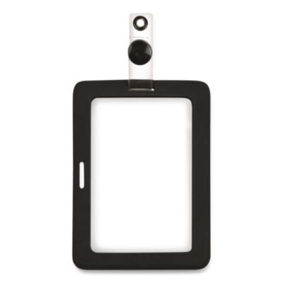 Myid Badge Holder, Vertical/Horizontal, 3 5/8 X 2 1/4, Black, 1/Ea