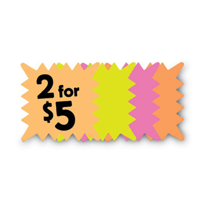 Die Cut Paper Signs, 5.25 x 5.25, Square, Assorted Colors, Pack Of 48 Each