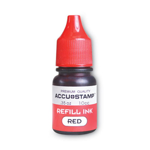 Accu-Stamp Gel Ink Refill, 0.35 Oz Bottle, Red