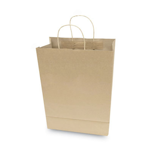 Premium Shopping Bag, Rope Handles, 10" x 4.5" x 13", Kraft, 50/Box
