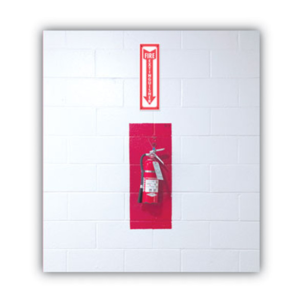 Glow-In-The-Dark Safety Sign, Fire Extinguisher, 4 X 13, Red