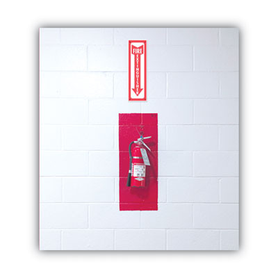 Glow-In-The-Dark Safety Sign, Fire Extinguisher, 4 X 13, Red