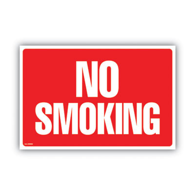 Two-Sided Signs, No Smoking/No Fumar, 8 X 12, Red