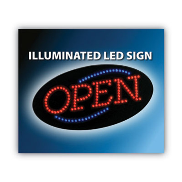 Led Open Sign, 10.5 x 20.13, Red And Blue Graphics