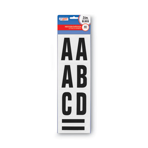 Letters, Numbers And Symbols, Self Adhesive, Black, 3"h, 64 Characters