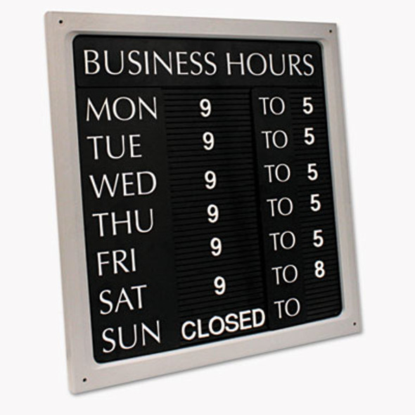 Message/Business Hours Sign, 15 x 20.5, Black/Red