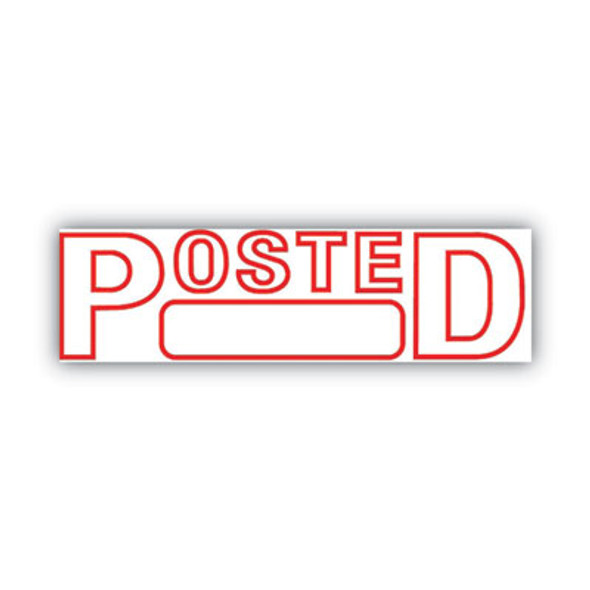 Green Line Message Stamp, Posted, 1.5 x 0.56, Red