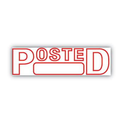 Green Line Message Stamp, Posted, 1.5 x 0.56, Red