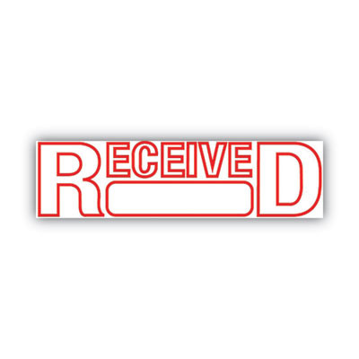 Green Line Message Stamp, Received, 1.5 x 0.56, Red