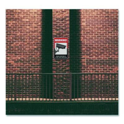 Uv-Coated Preprinted Molded-Plastic Sign, 24-Hour Video Surveillance, 8 X 12, Black/Red/White