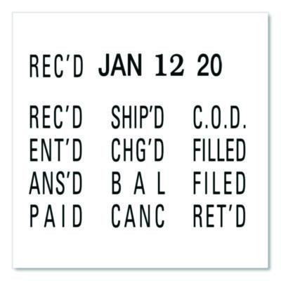 Classic Line Message Dater, Self-Inking, 12 Phrases, 5 Years, 1.75 X 0.25, Black