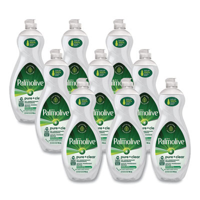 Pure + Clear Dishwashing Liquid, Spring Fresh Scent, 32.5 Oz Bottle, 9/Carton