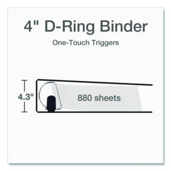 Premier Easy Open Clearvue Locking Slant-D Ring Binder, 3 Rings, 4" Capacity, 11 X 8.5, Black