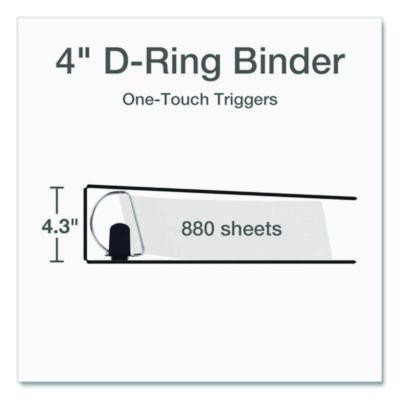 Premier Easy Open Clearvue Locking Slant-D Ring Binder, 3 Rings, 4" Capacity, 11 X 8.5, Black