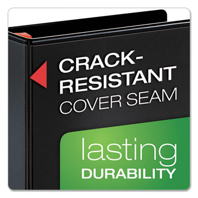 Xtralife Clearvue Non-Stick Slant-D Ring Binder, 3 Rings, 3" Capacity, 11 x 8.5, Black