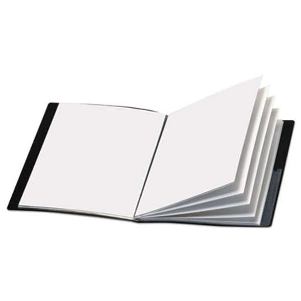 Showfile Display Book With Custom Cover Pocket, 12 Letter-Size Sleeves, Black