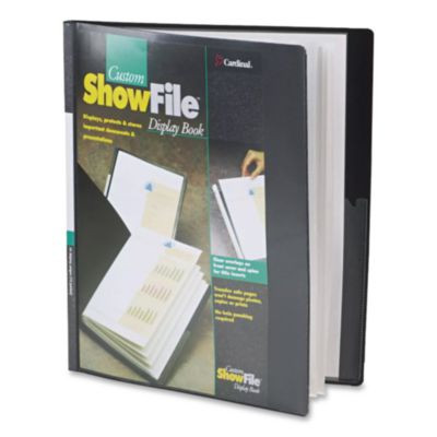 Showfile Display Book With Custom Cover Pocket, 12 Letter-Size Sleeves, Black