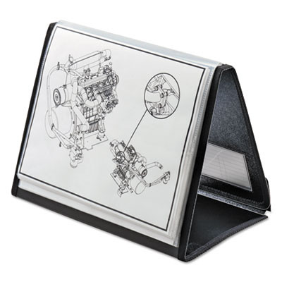 Showfile Horizontal Display Easel, 20 Letter-Size Sleeves, Black