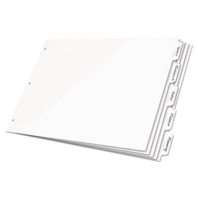 Write 'n Erase Tabloid Index Dividers, 8-Tab, 11 X 17, White, 1 Set