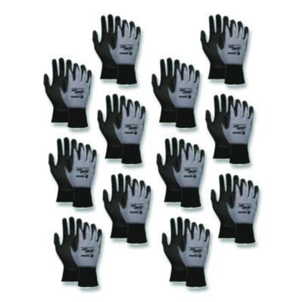 Ninja Nitrile Coating Nylon/Spandex Gloves, Small, Black/Gray, 12 Pairs