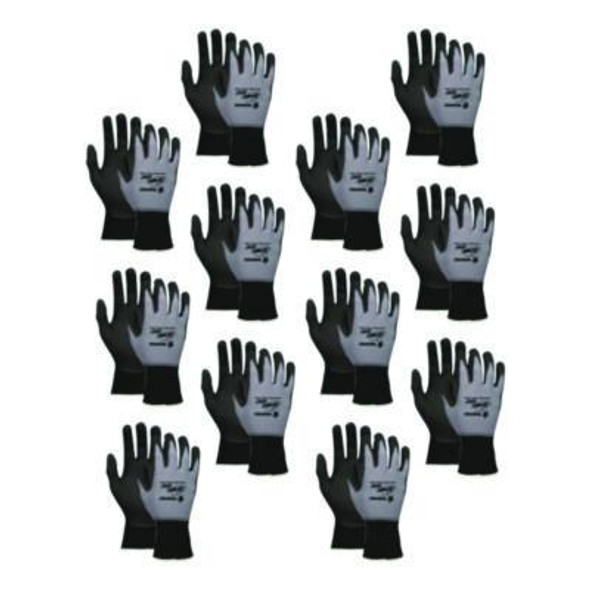 Ninja Nitrile Coating Nylon/Spandex Gloves, X-Large, Black/Gray, 12 Pairs