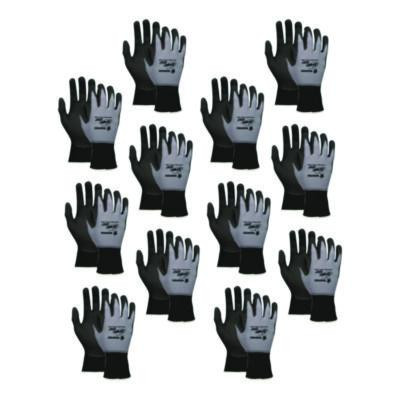 Ninja Nitrile Coating Nylon/Spandex Gloves, X-Large, Black/Gray, 12 Pairs