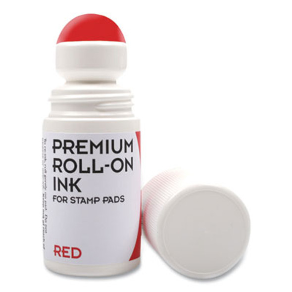 Premium Roll-On Ink, 2 Oz, Red