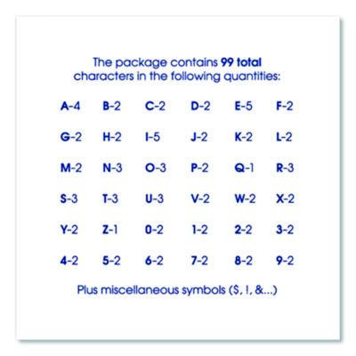 Peel-And-Stick Indoor/Outdoor Letters, Numbers And Symbols, 2" Tall, Black Characters, 133 Pieces