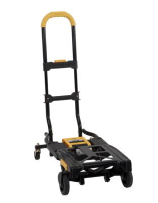 2-In-1 Folding Hand Truck, 300 Lb Capacity, 17" x 30.5" x 33.5", Black/Yellow