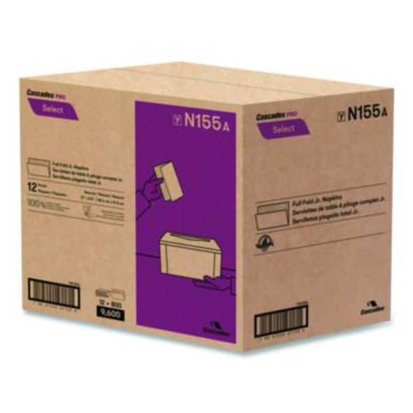 Select Full Fold Ii Napkins, 1-Ply, 12 x 8.5, White, 800/Pack, 12 Packs/Carton
