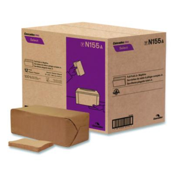 Select Full Fold Ii Napkins, 1-Ply, 12 x 8.5, White, 800/Pack, 12 Packs/Carton