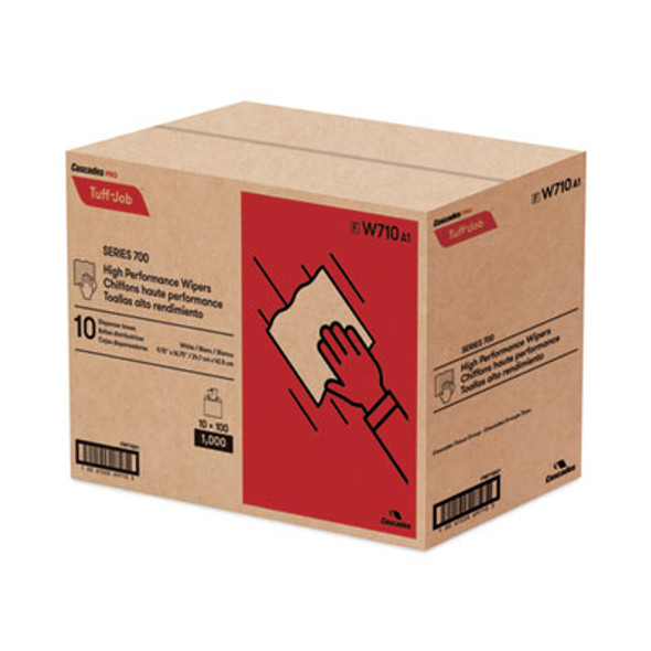 Tuff-Job Spunlace Towels, Pop Up Box, 9.75 x 16.75, White, 100/Box, 10 Boxes/Carton