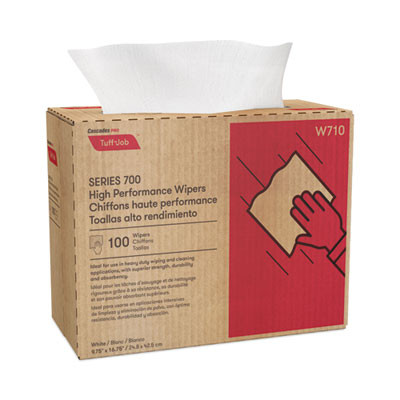 Tuff-Job Spunlace Towels, Pop Up Box, 9.75 x 16.75, White, 100/Box, 10 Boxes/Carton