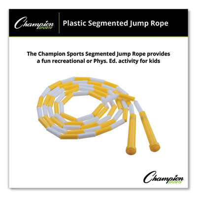 Segmented Plastic Jump Rope, 8 Ft, Yellow/White